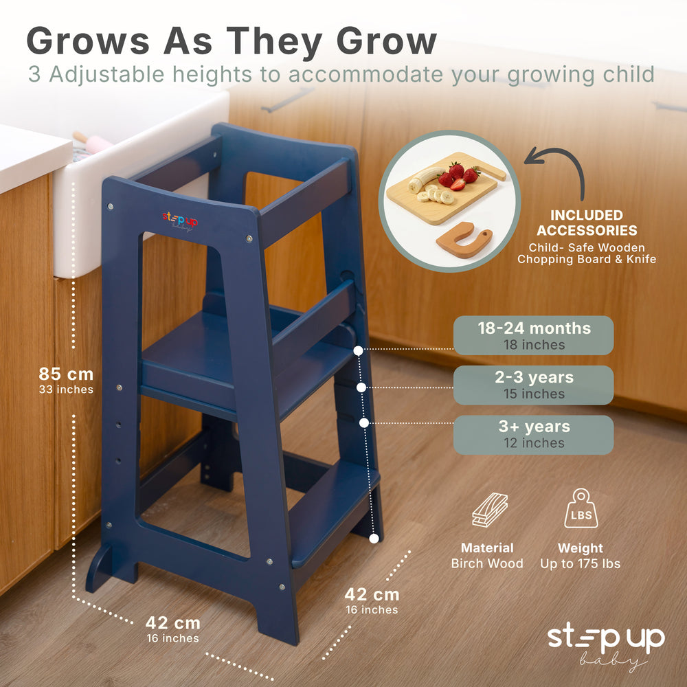 The Toddler Tower with adjustable step