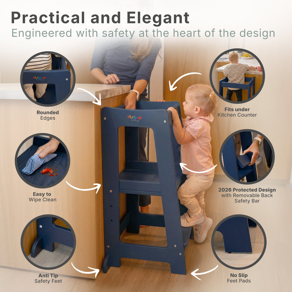 The Toddler Tower with adjustable step