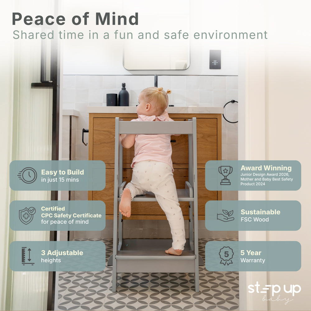 The Toddler Tower with adjustable step