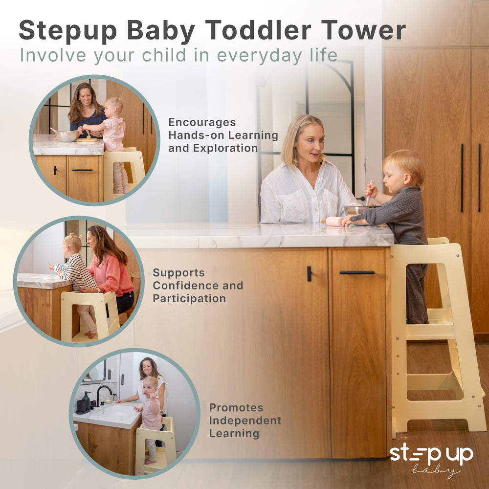 The Toddler Tower with adjustable step