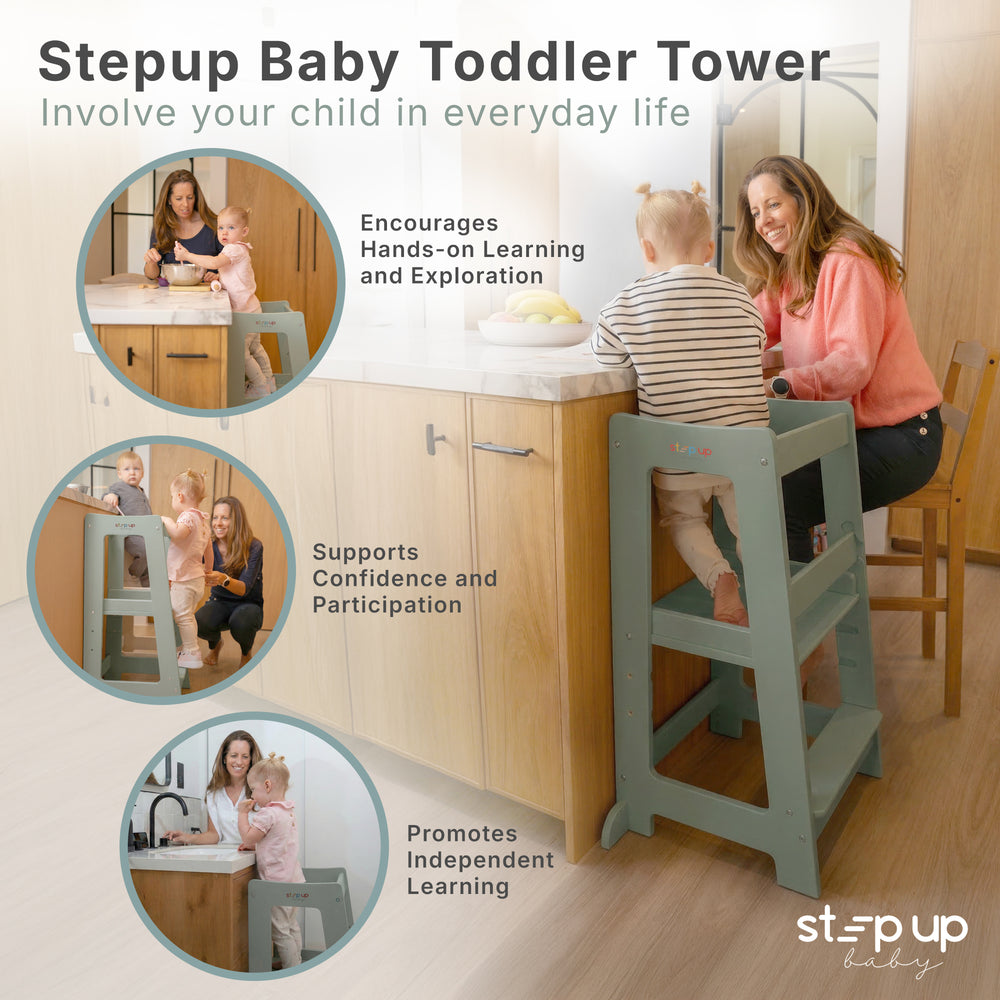 The Toddler Tower with adjustable step