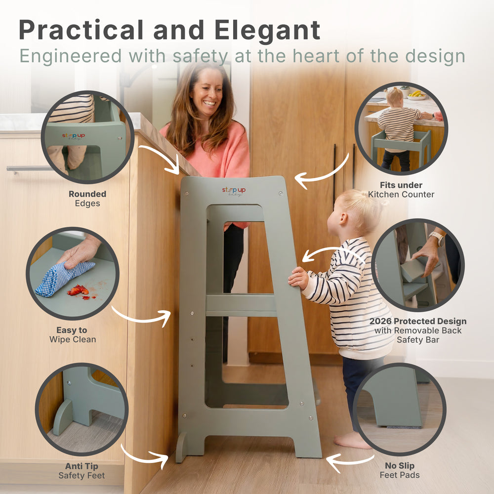 The Toddler Tower with adjustable step