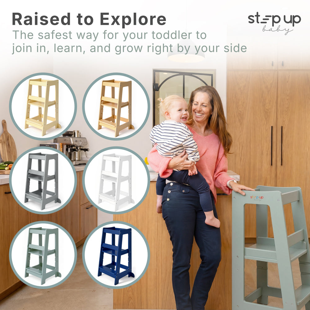 The Toddler Tower with adjustable step