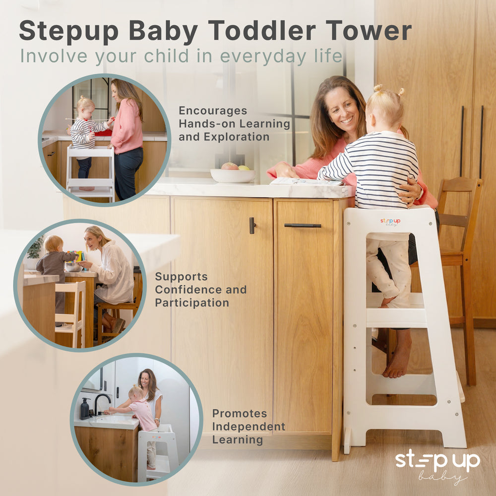 The Toddler Tower with adjustable step