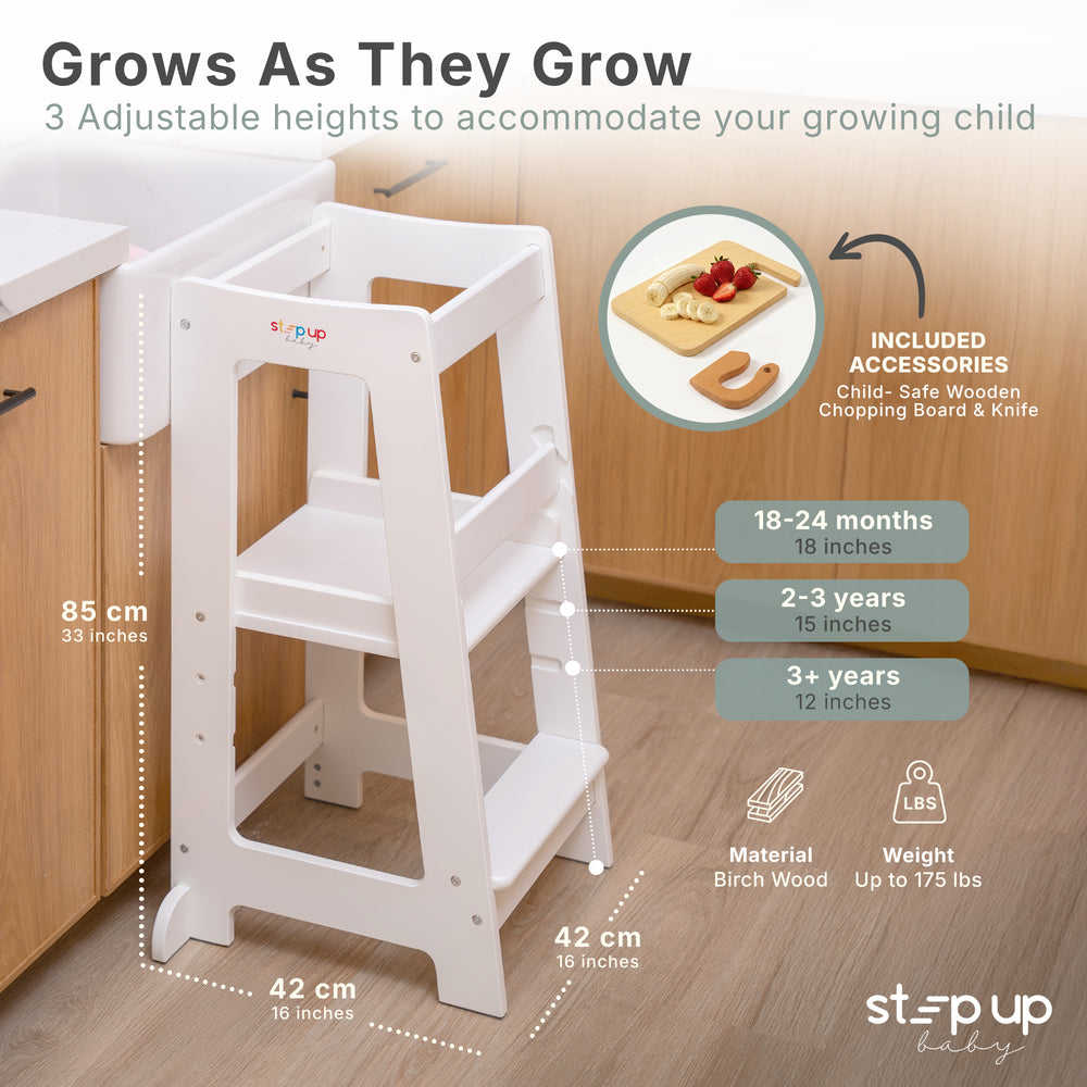 The Toddler Tower with adjustable step