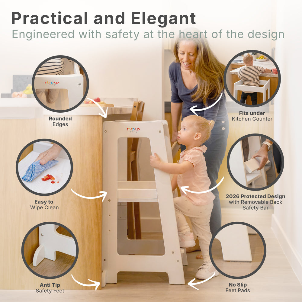 The Toddler Tower with adjustable step