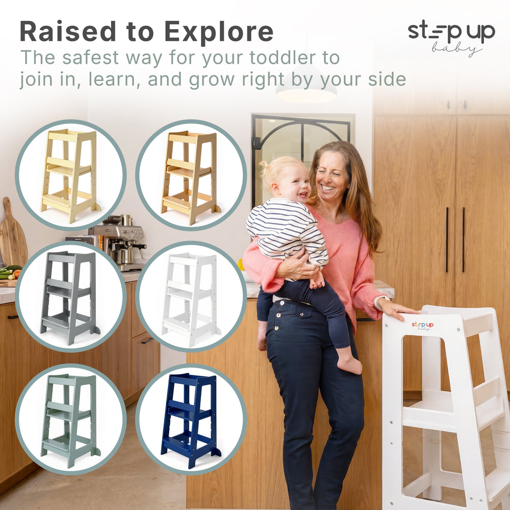 The Toddler Tower with adjustable step